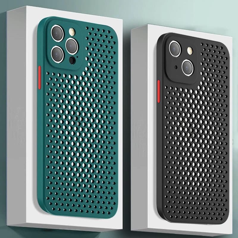 Capa De Silicone Macio À Prova De Choque Com Resfriamento Respirável Para iPhone 16 15 14 13 12 11 Pro Max XS X XR 8 7 P