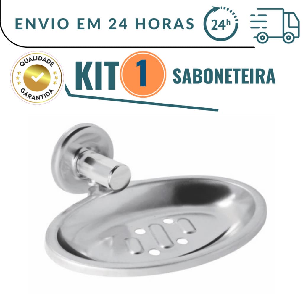 Saboneteira Para Banheiro Porta Sabonete Aço Inoxidável Cromada