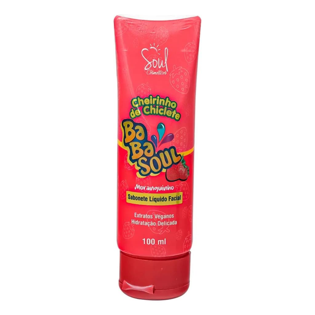 Sabonete Líquido Facial Cheirinho de Chiclete Babasoul Moranguinho
