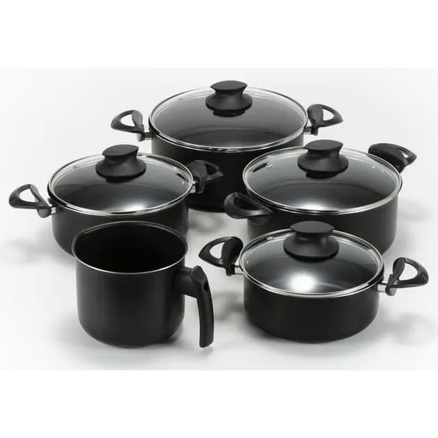 Conjunto Caçarolas 16/18/20/22 com Fervedor 14 Prestige Tampa de Vidro 720-1 Marcolar