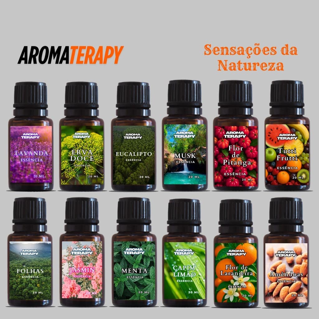 Kit Com 3 Essências Para Umificador de ar 20ml Difusor de Ambiente Umidificador Aromatizador Ambiente