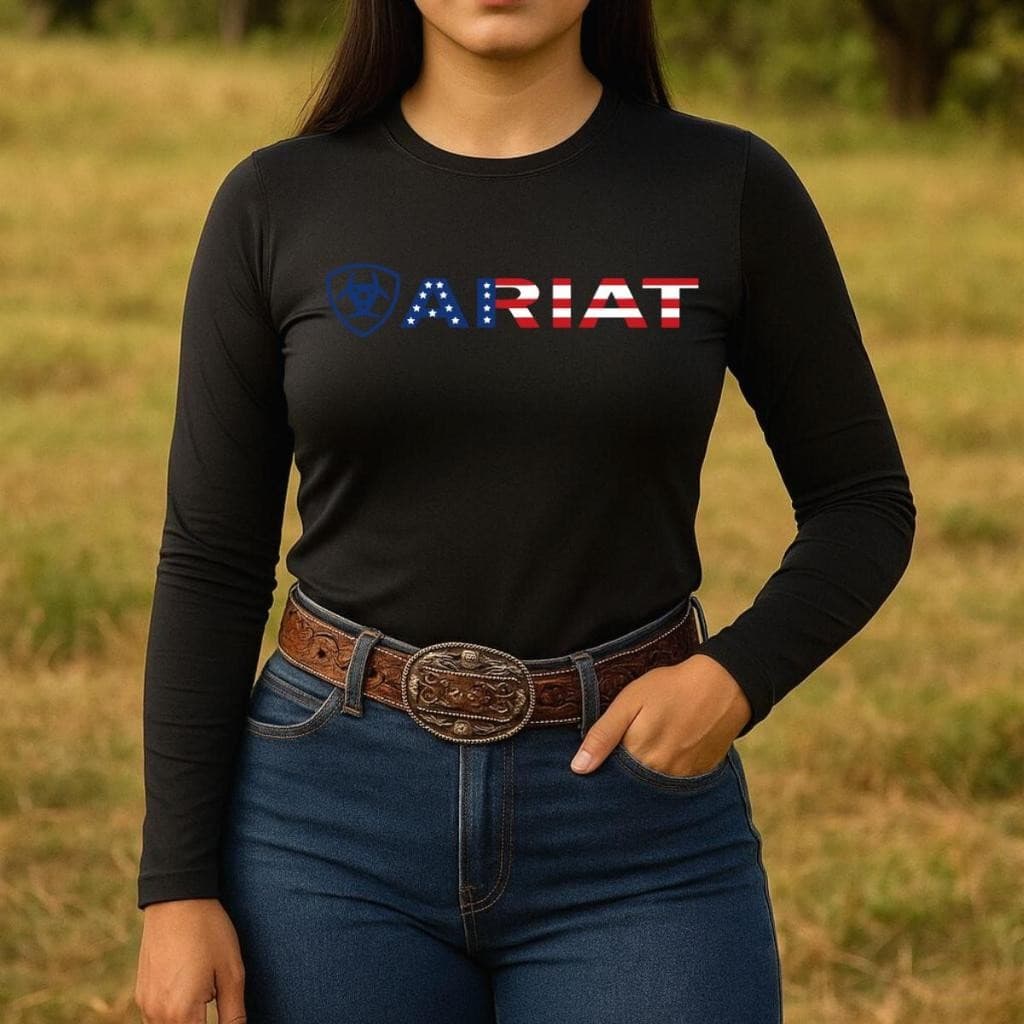 Camisa Uv Feminina Ariat EUA Country Manga Longa Proteção Térmica