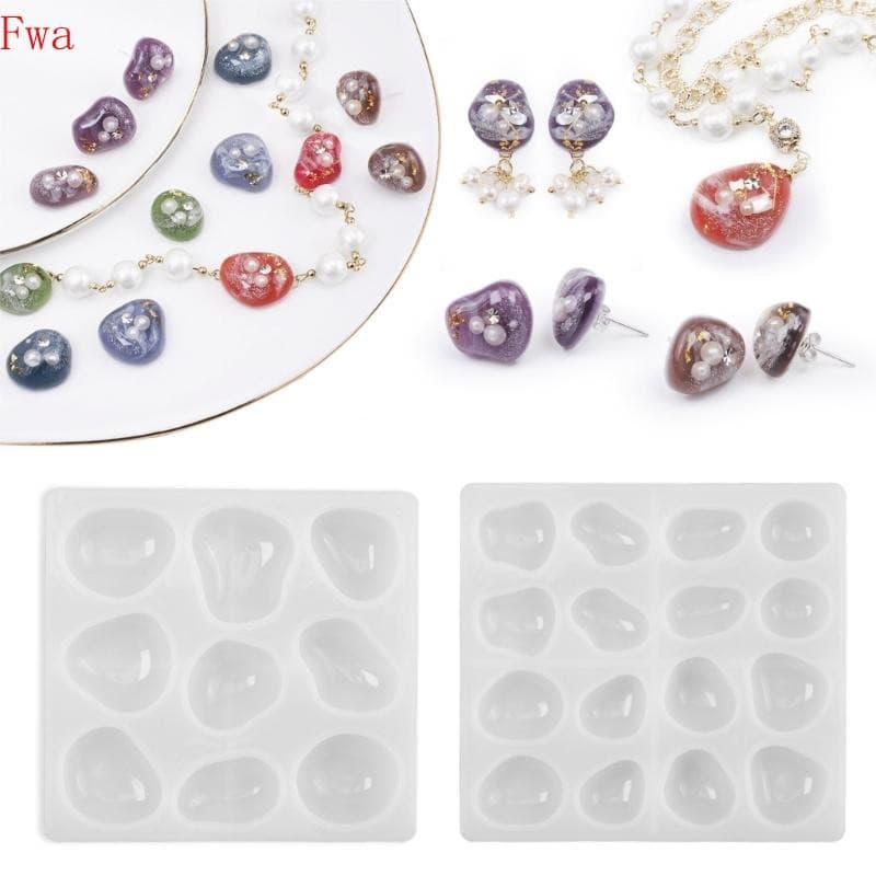 Moldes Artesanato Silicone Fwa , Forma Pedra Geométrica Distinta , Artesanais , Textura Para Pingentes E Brinco