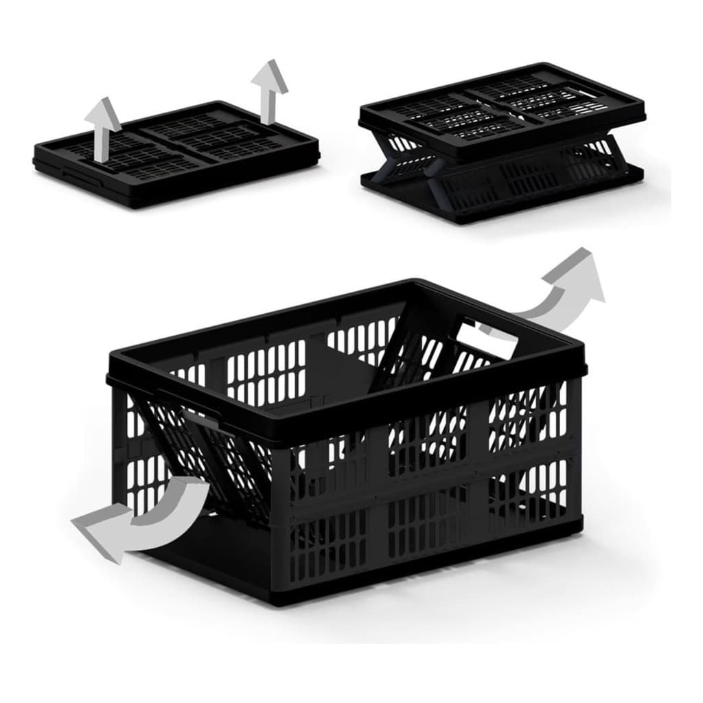 Kit com 2 Caixas Dobrável Organizadora Desmontável 45 Litros Preta