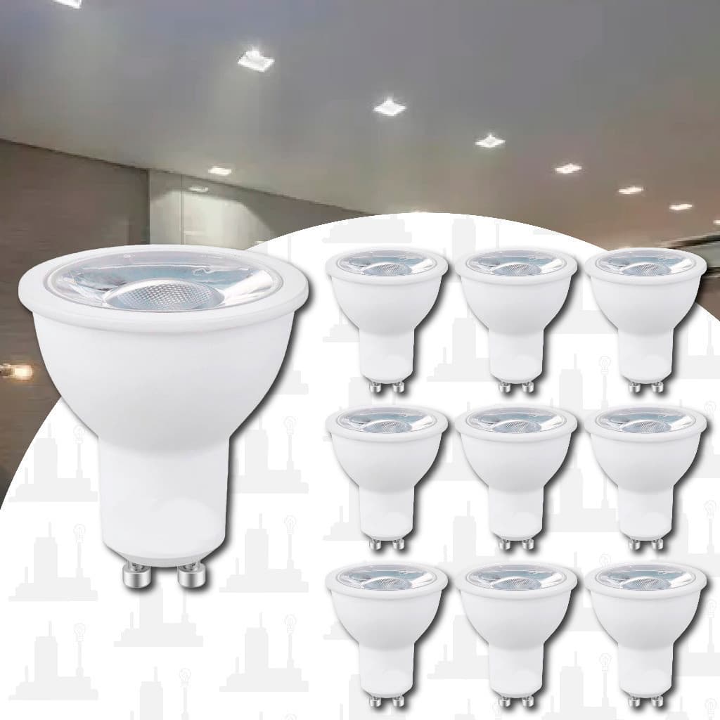 kit 10 Lampada Dicroica 4,5w/4,8w mr16 gu10 Bivolt para spot 3000k 4000k 6500k LED FACTORY