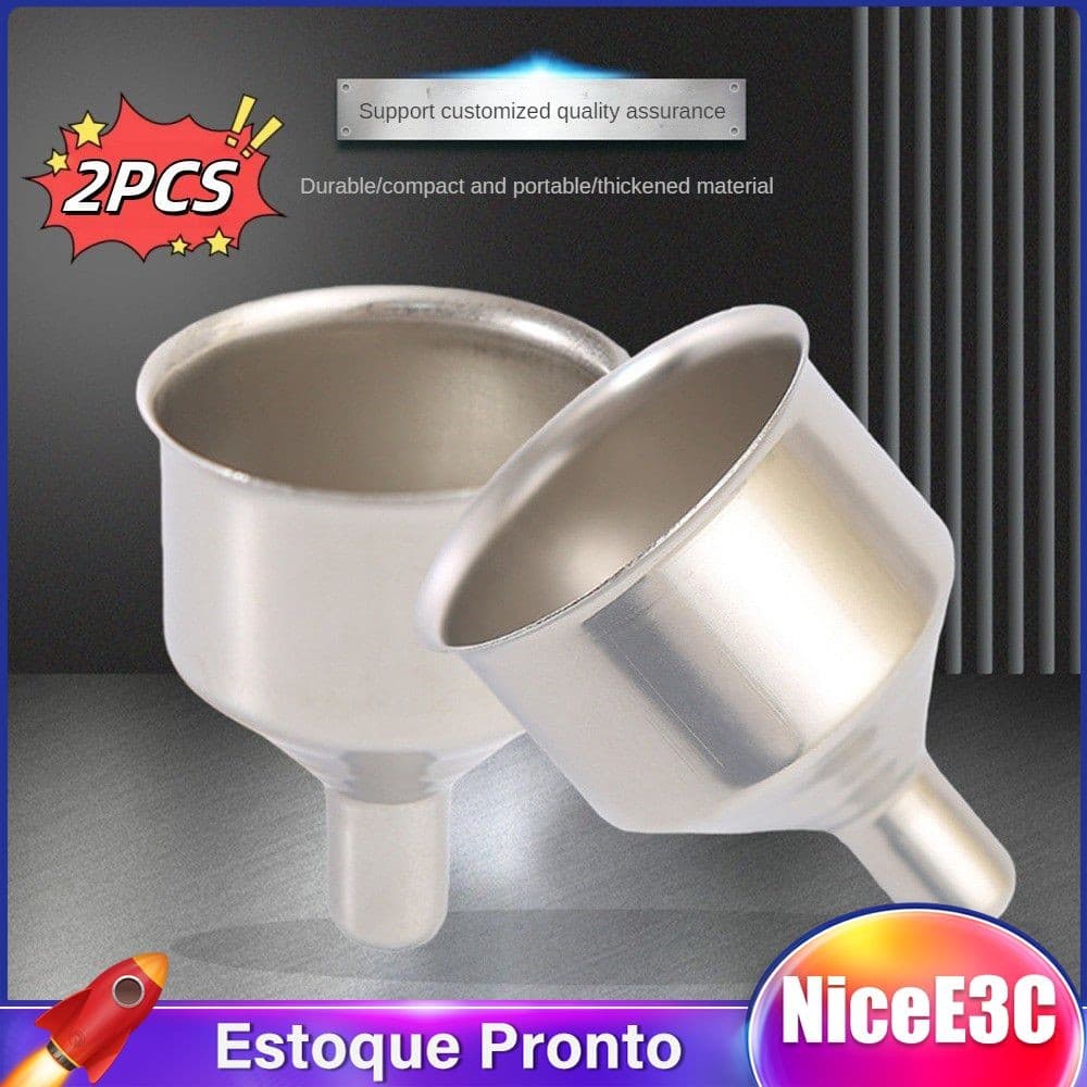 NiceE3C 2 Peças Funil De Aço Inoxidável Portátil Mini Funis De Boca Pequena Bar Frasco De Vinho Funil De Boca