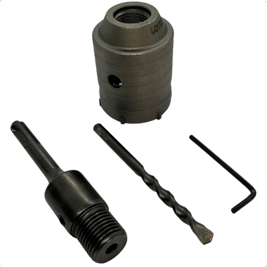 Kit serra copo videa 55mm para concreto profissional com haste sds plus 110 mm aço reforçado
