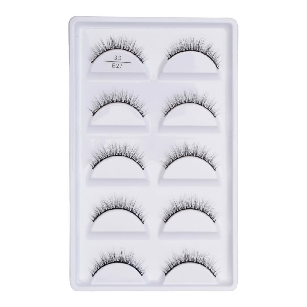 Cartela com 5 pares de cilios postiços naturais modelo - E27