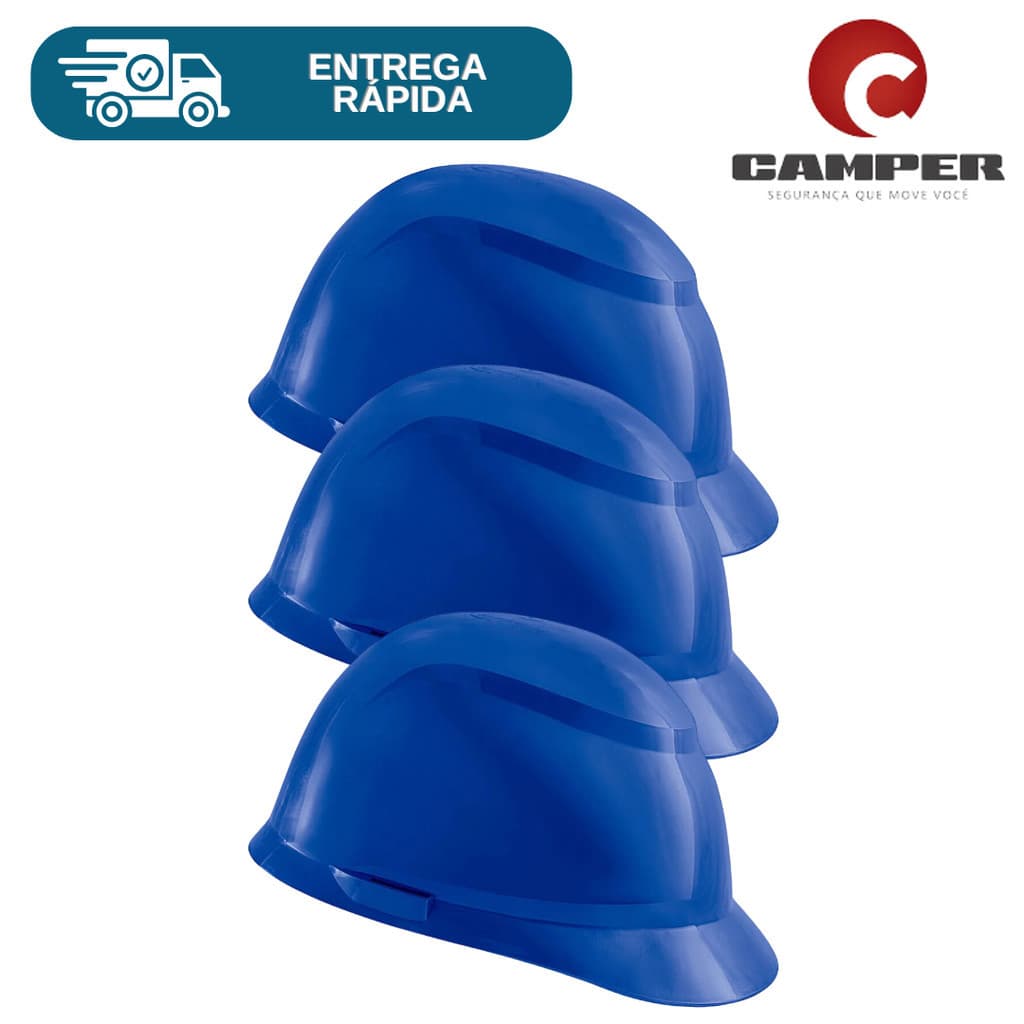 Kit 3 Capacete Segurança Com Carneira Obra Proteção Trabalho Epi Eletricista Engenheiro Avant Camper