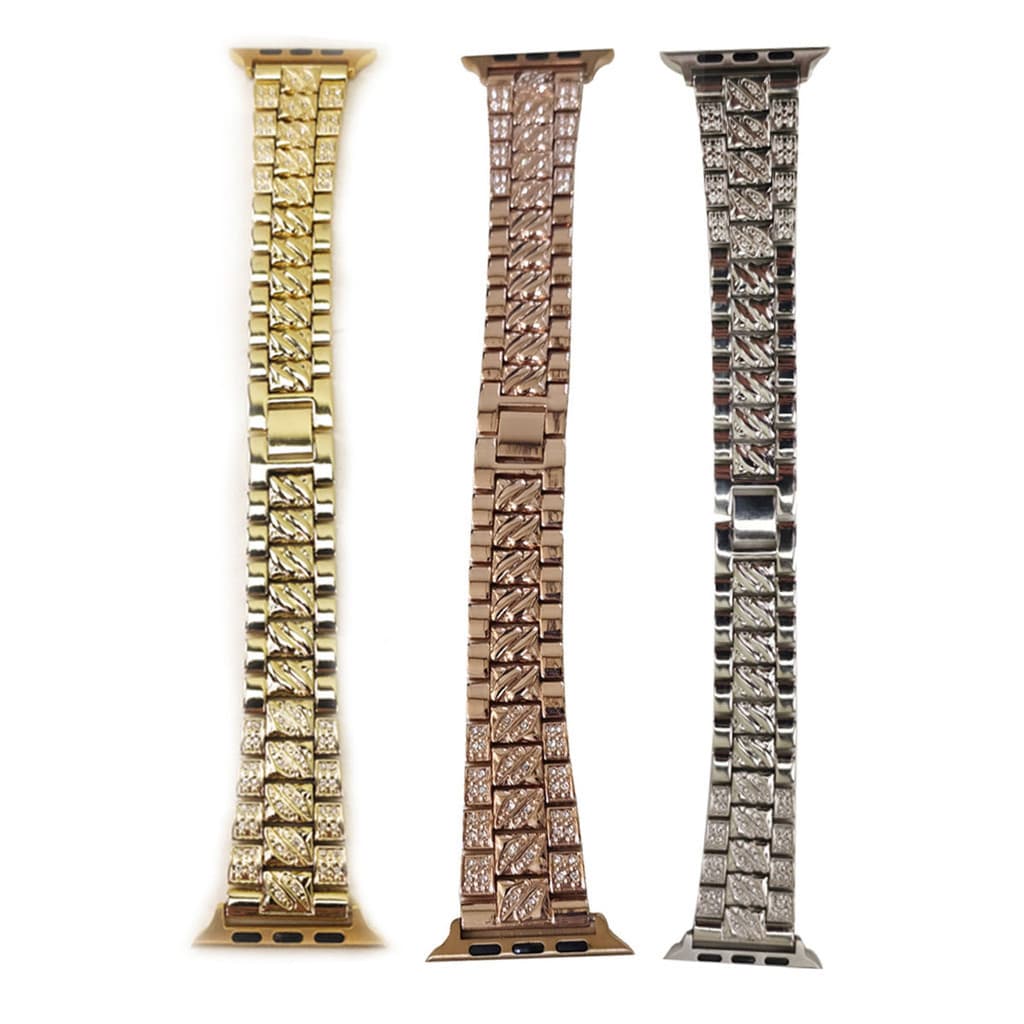Pulseira Relogio Smartwatch Aço 3 Elos Pedra Strass Brilho Relogio Inteligente Luxo