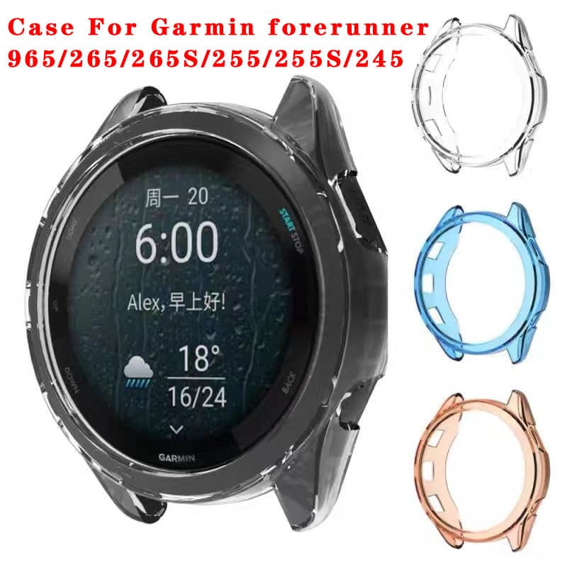 Capa da caixa para Garmin Forerunner 965 265 265s 255 255s 245 245m bumper protetor Smart Watch macio proteção TPU meia embalagem shell