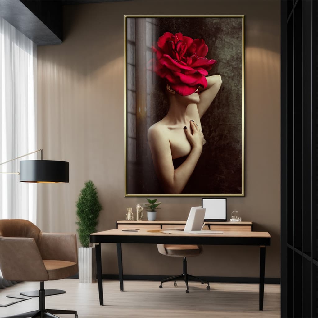 Quadro Decorativo GRANDE Alta Resolução Para Sala Quarto Escritório Mulher com flor 6