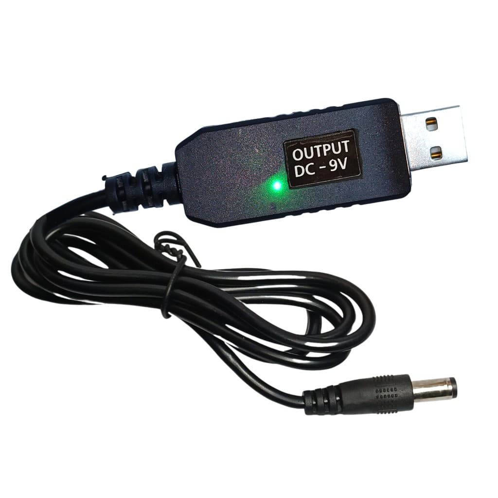 Cabo Conversor C/ Saídas 5v 9v e 12v Conversor De Tensão 5v Dc (usb) P/ 9v Ou 12v Dc (p4)