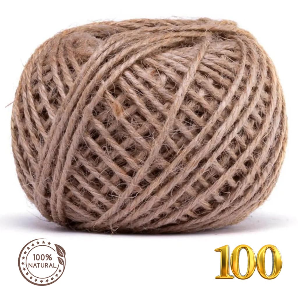 Cordão De Fio Juta Sisal 2mm X 100 Metros Artesanato Embalagens