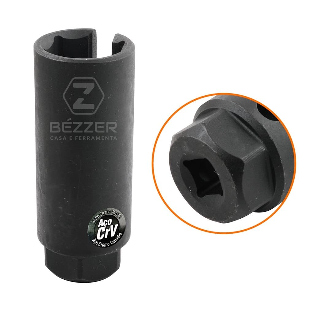Chave Sonda Lambda Sextavado 22 mm Com Rasgo Catraca 3/8 Aço Cromo Vanádio