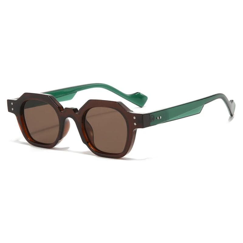 Óculos De Sol Femininos Quadrados Poligonais Vintage Moda Hexágono UV400