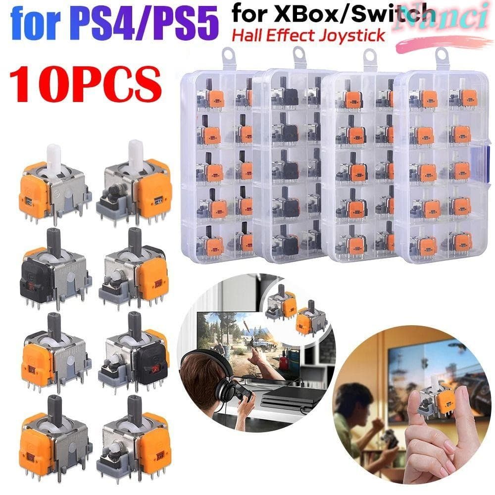 NANCI 10PCS Hall Effect Joystick , Controlador De Sensor Analógico Thumb Stick , Para PS5/PS4/Xbox/Switch