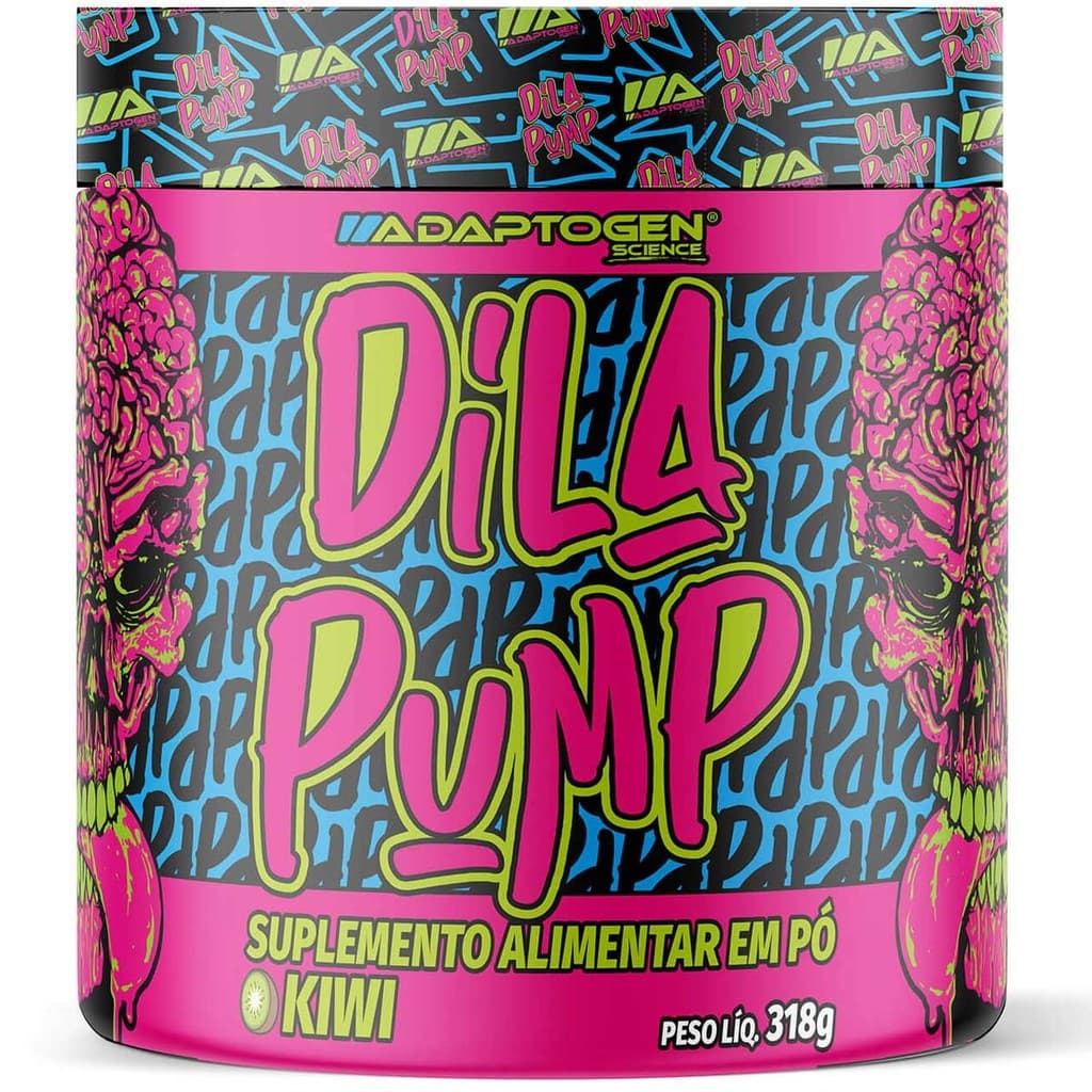 Dila Pump 318g Pré Treino Sem Cafeína Adaptogen Sabor Kiwi