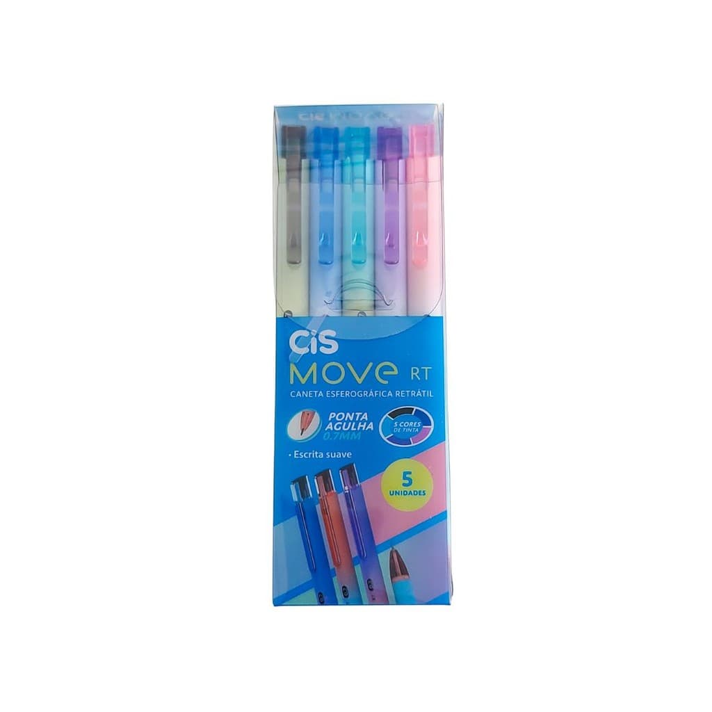 Kit Caneta Esferográfica Move RT 0.7mm c/05und CIS