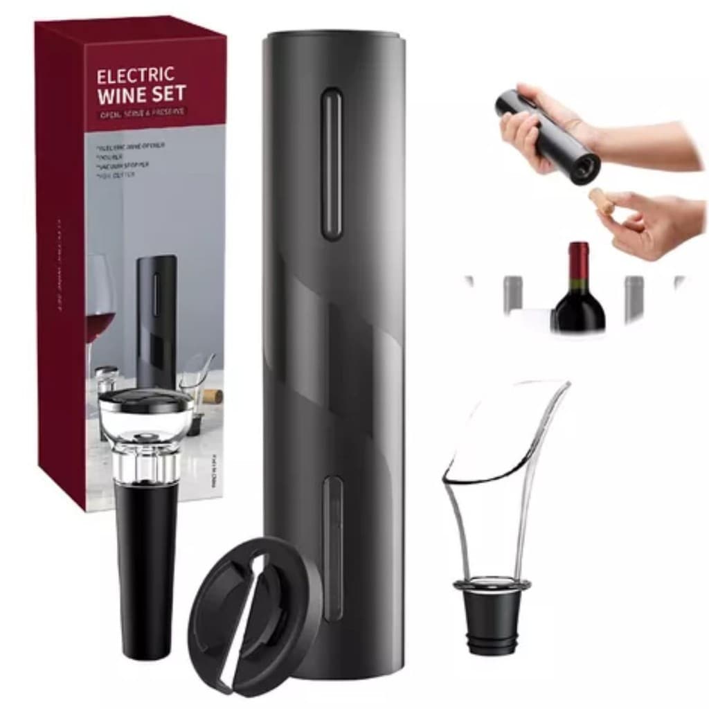Abridor Vinho Luxo Automático Elétrico Saca Rolha Adega Casa Original