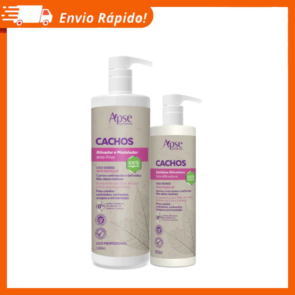 Kit Apse Cachos Ativador 1L + Gelatina 500mL - 2 Itens - Apice