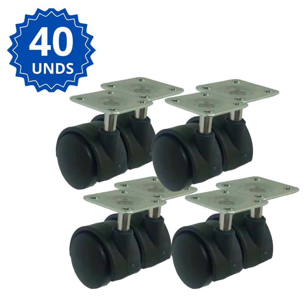 Kit 40 15 10 Rodinhas Rodízio giratório 30mm Para Móveis
