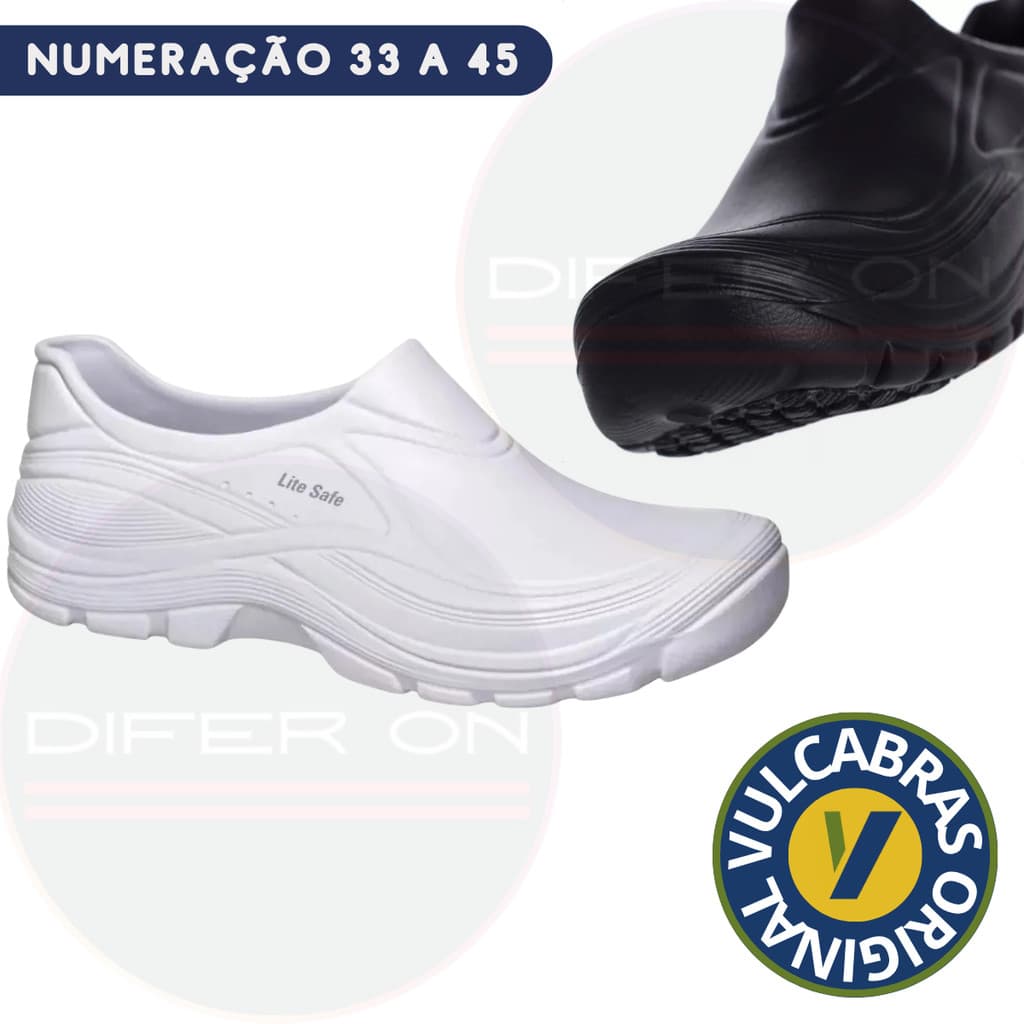 Sapato EPI Eva Vulcabras Lite Safe | Branco / Preto Nº 33-45