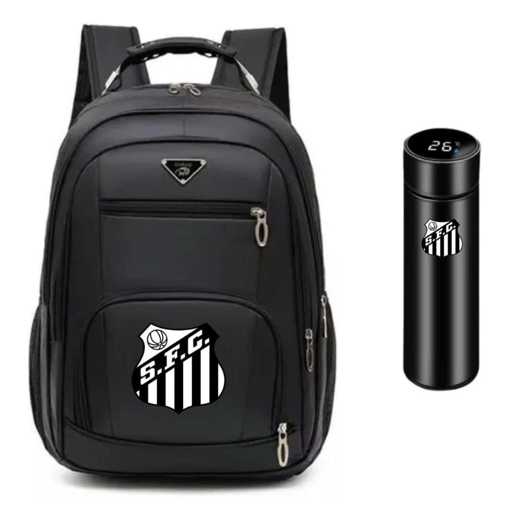 Mochila Bolsa barata Time palmeiras + Garrafa Squeeze Térmica De Água 500 ML termonetro