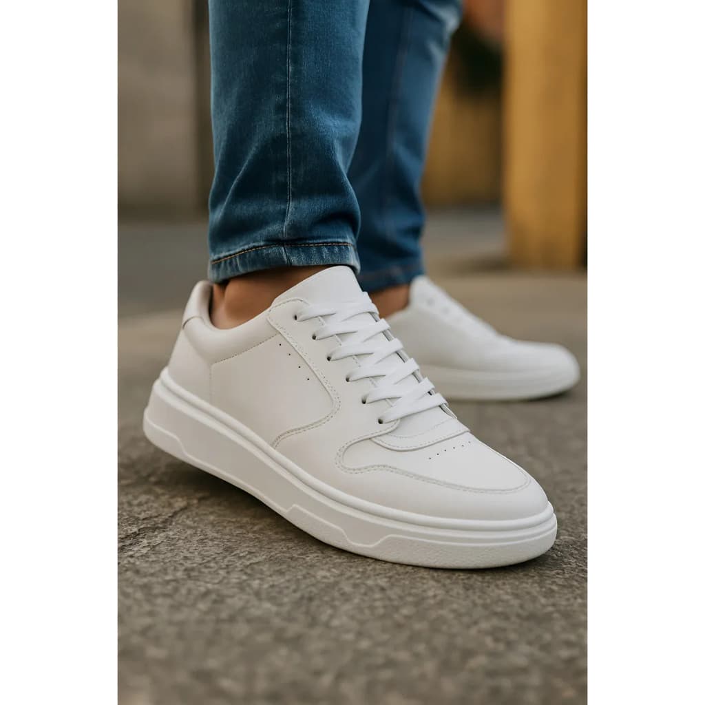 Tenis Casual Masculino Sneaker Oversize Branco Preto Sola Alta Numerção Especial Original 2025