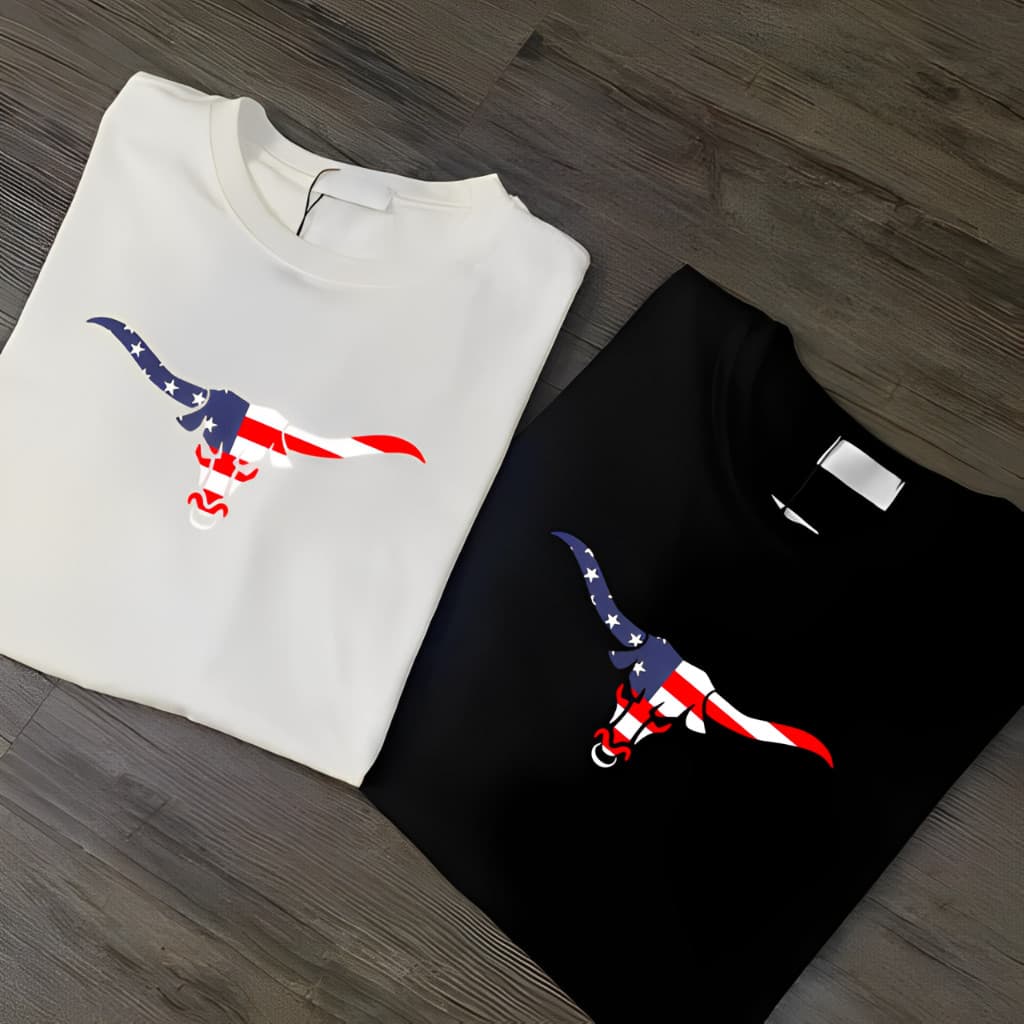 KIT 2 Camisetas Masculina Estampa Texas Country Boi Lançamento 100% Algodão Unissex Feminina Camisa Blusa Premium