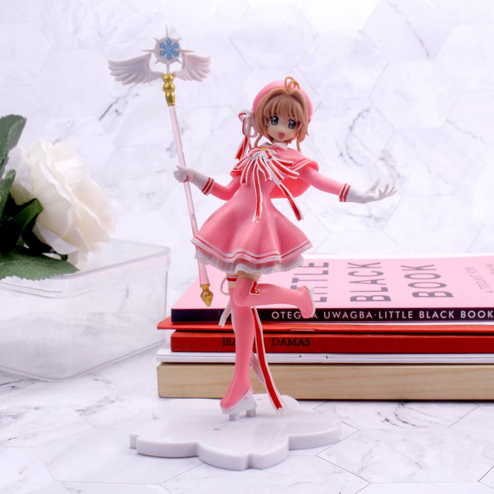 15.5 cm Bonito Cartão Mágico Rosa Menina Sakuragi Nogi Anime Figura de Ação Modelo de PVC Brinquedo Modelo de Personagem