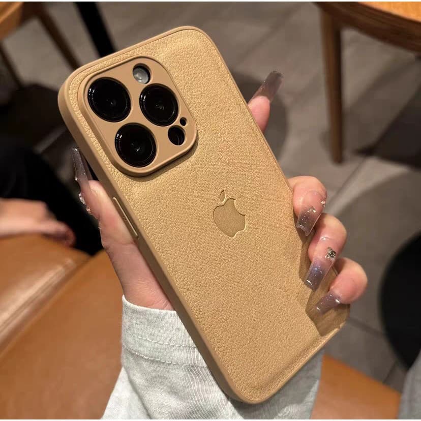 Capa Texturizada Em Couro Para iPhone11/12/13/14/15/16 Pro Max-Sleek , Silicone Macio Original E À Prova De Choque & *-*