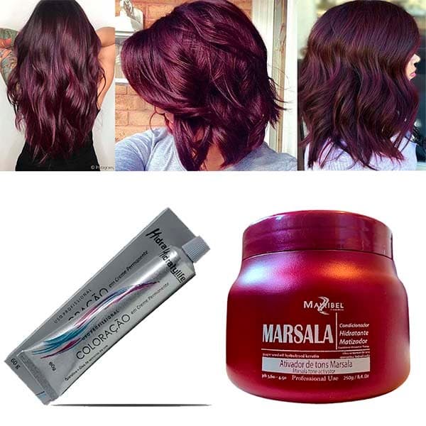 Kit Vinho Marsala 01 Mascara 250g e 01 Coloração Mairibel