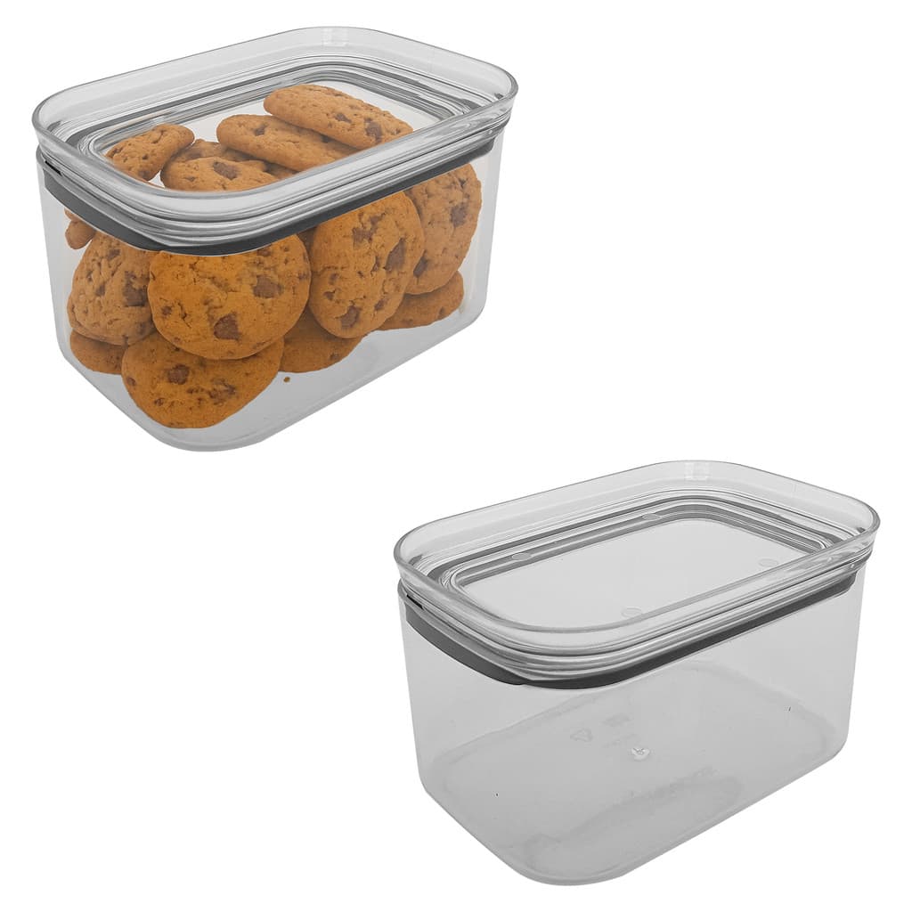 Pote Hermético 650ml Acrílico Cristal Resistente Pote Porta Mantimentos Cozinha Kit 2pçs