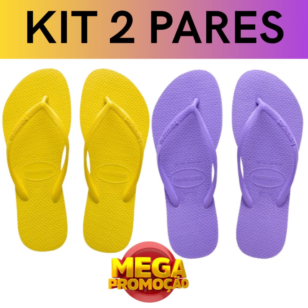 Kit 2 Pares Chinelo Sandália Slim Feminino TAMANHO ESPECIAL 41/42 - ENVIO IMEDIATO