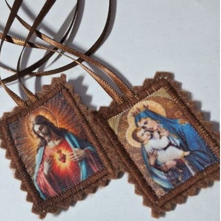 Escapulario, Nossa Senhora do Carmo, (Com 10 unidades) Carmelitas escapulario.
