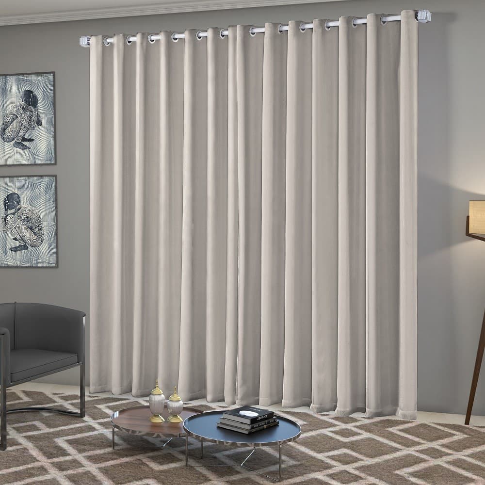 Cortina Blackout Blecaute Corta Luz 80% em Tecido Quarto Sala 2,70m x 2,30m Bloqueia Luz e Calor Solaris