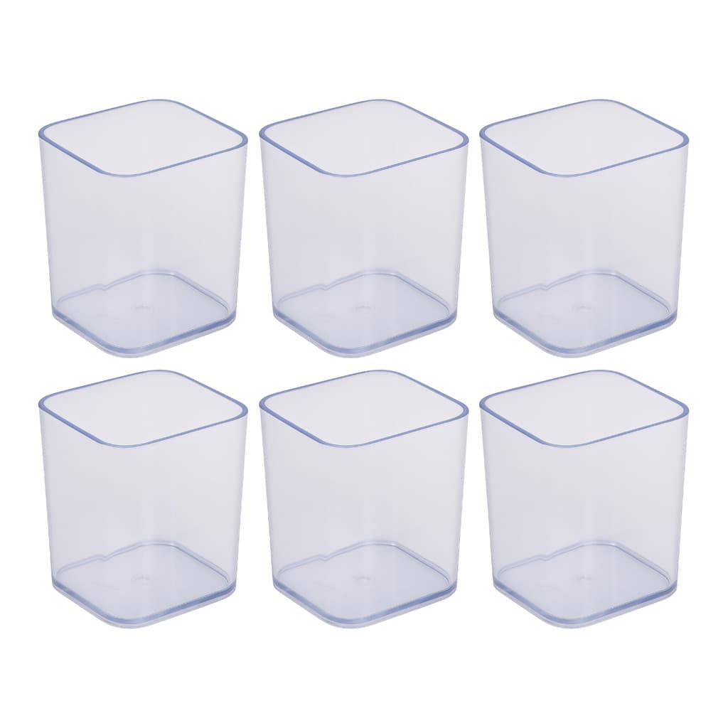 Kit 6 Porta objetos caneta multiuso acrílico Cristal transparente