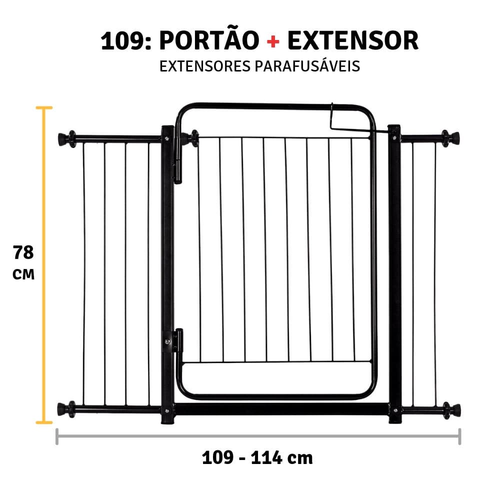 Portao Grade Pet de Seguraça Proteção para Criança 109 a 114