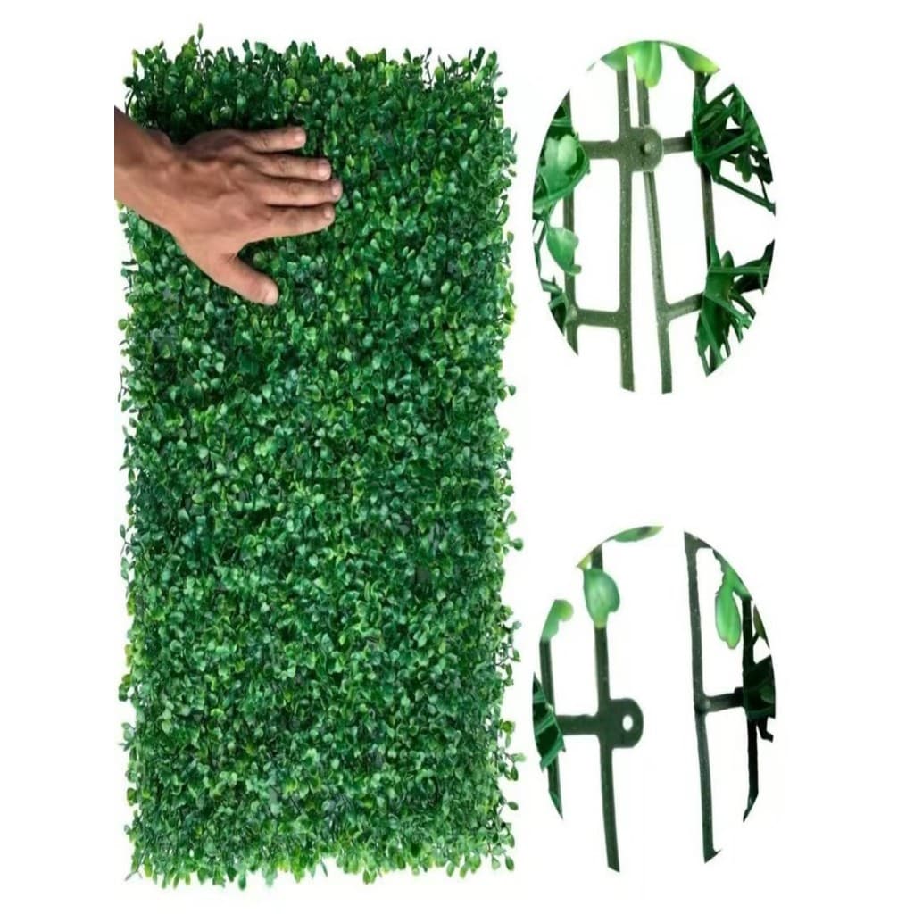 Tapete Folhagem Artificial P/ Parede Folhas Buxinho 40 X 60
