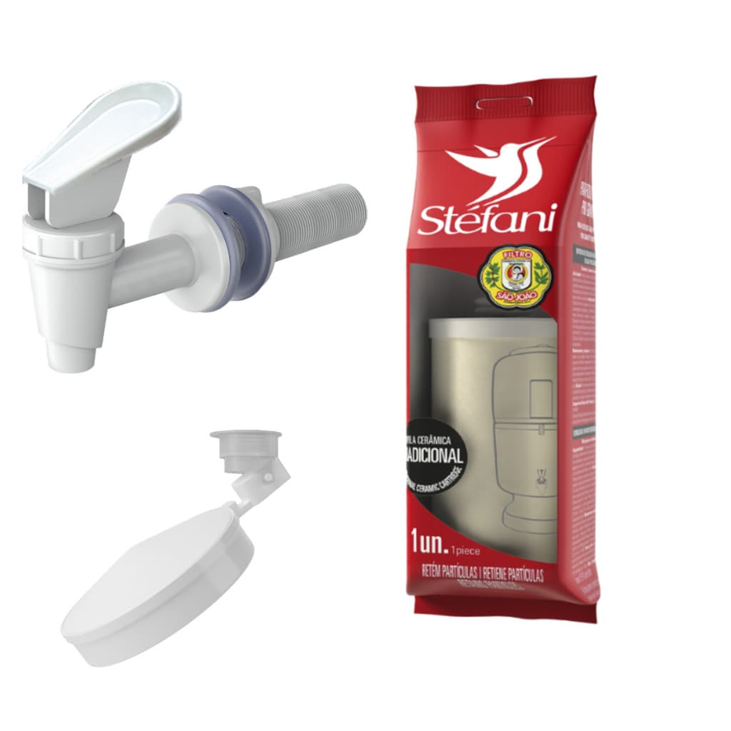 KIT 04 UN Vela São João + 01 UN Torneira + 03 UN Boia Stefani