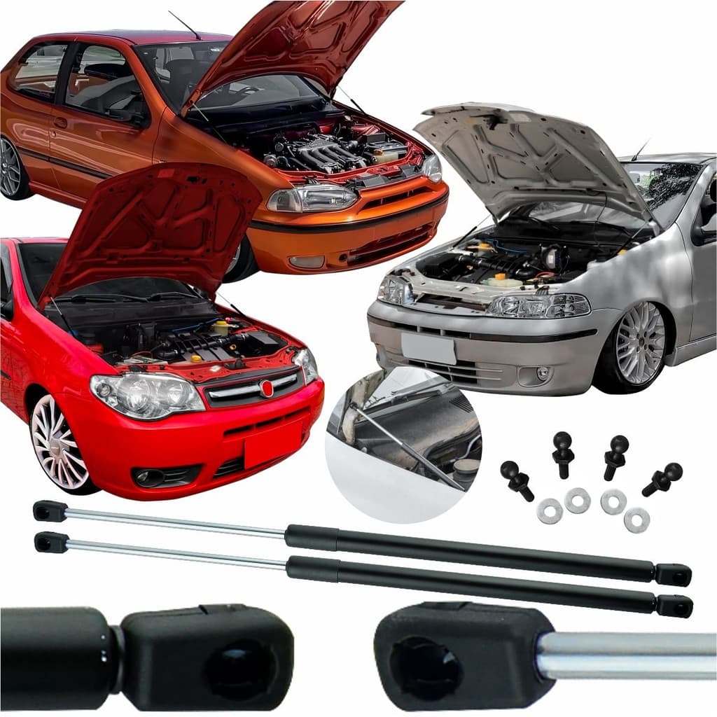 Kit Adaptação Amortecedor Duplo Capô G1 G2 G3 Palio Weekend Strada Siena