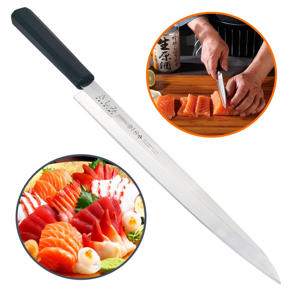 Faca Japonesa Para Sashimi Peixe Legume 10Polegadas Profissional Mundial Certificação Sanitized