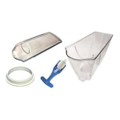 Kit Cuba Vasilha Bacia Acrílico Torneira Azul Tampa Anel Vedação Refresqueira Suqueira Venâncio