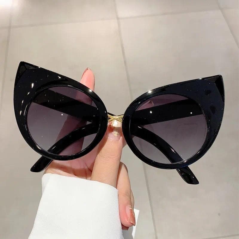 Óculos De Sol Femininos Oversized Olho De Gato Bonito Orelha Aro Gradiente Tons Na Moda Vintage UV400 & * -