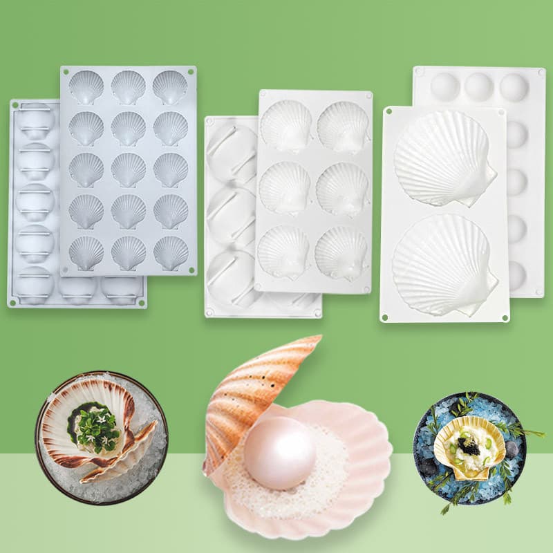 Criativo grande concha pérola molde de Silicone vieira Mousse francesa bolo sobremesa Chocolate cozimento decoração mold