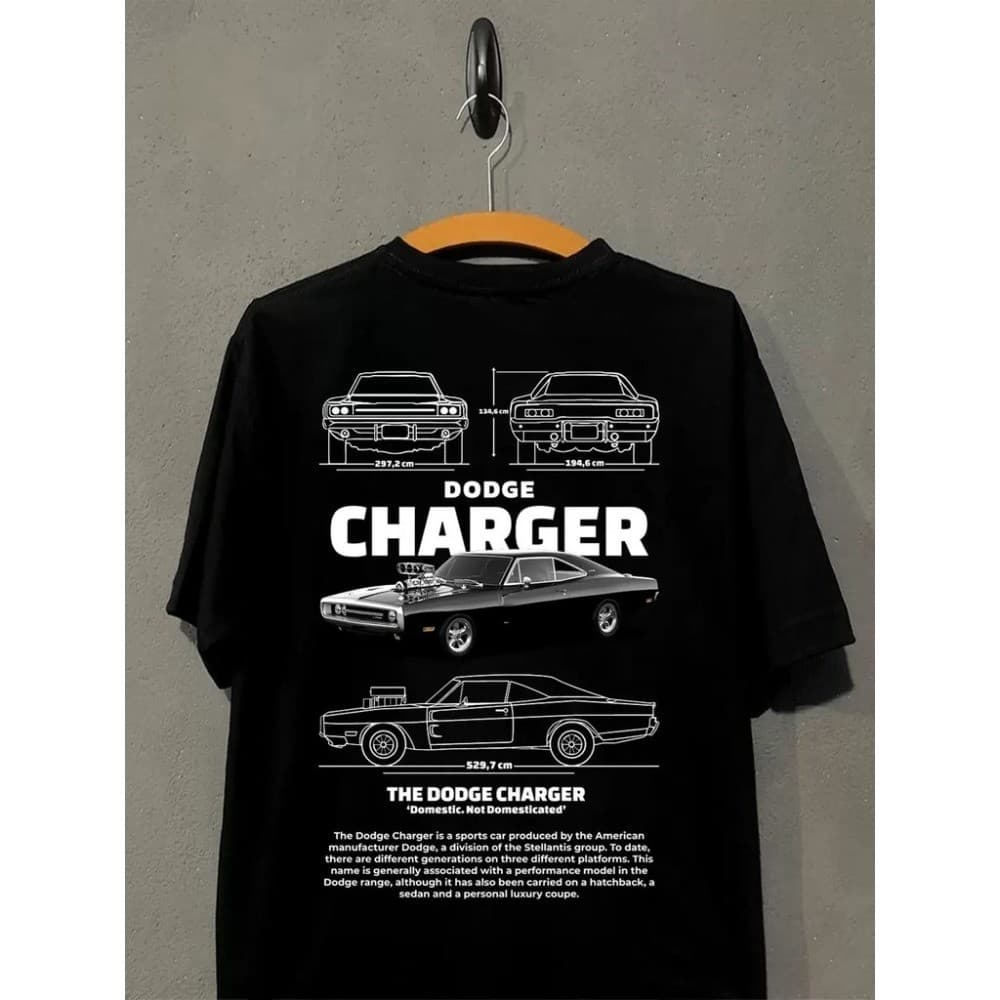 Camiseta Streetwear Charger Masculina Blusa Gola Redonda Carro Jdm 100% Algodão
