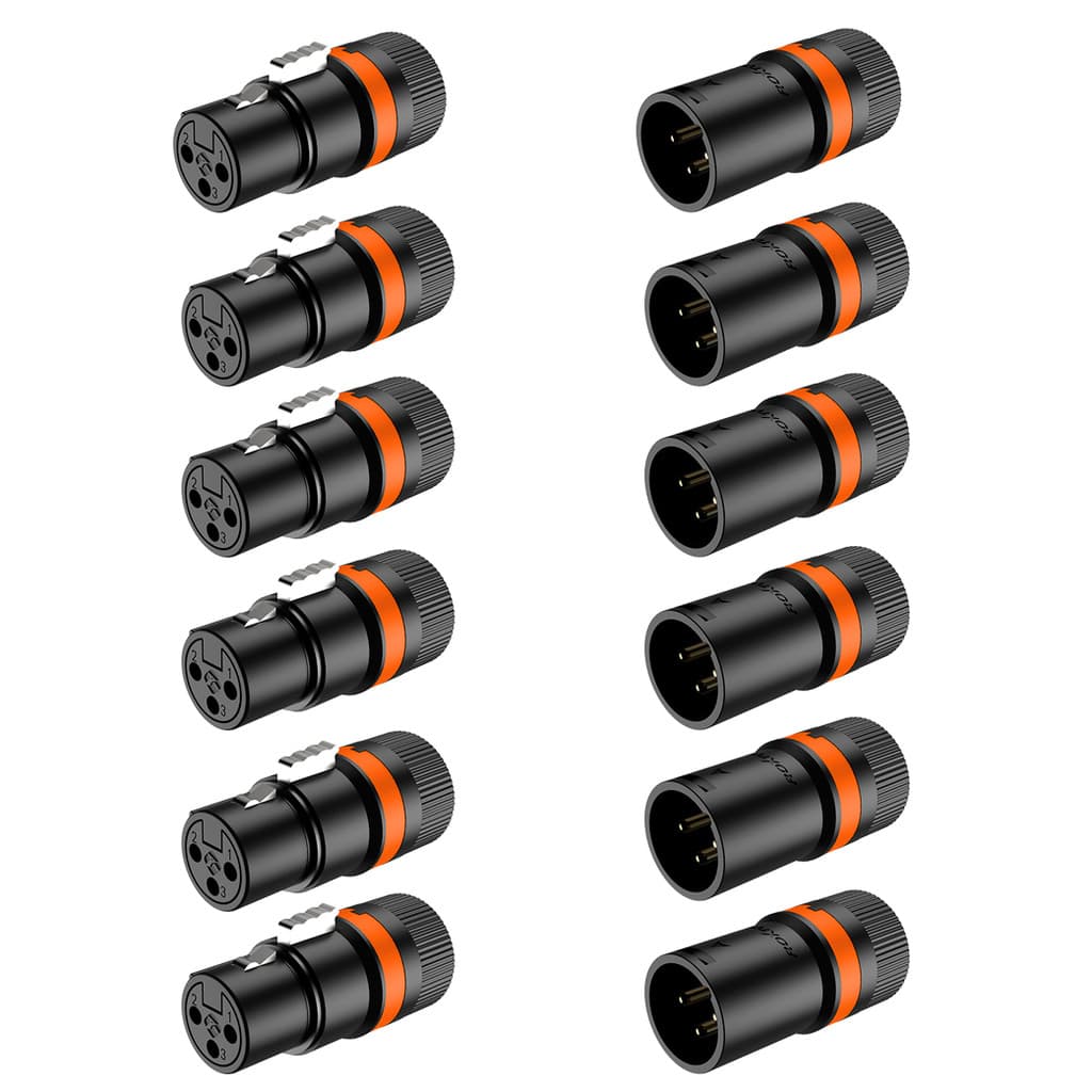 KIT CONECTOR ROXTONE XLR FEMEA MACHO ROTATIVO LX3 6 PARES