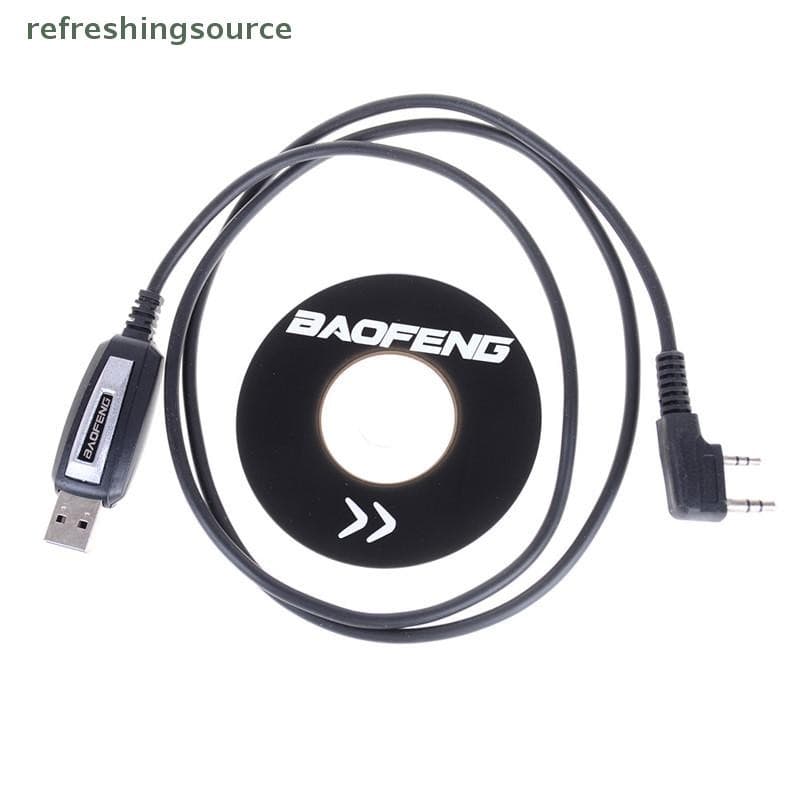 [T & B Jul] 1 Conjunto De Cabo De Programação USB 2 Pinos Com CD De Software Para Rádios UV-5R BF-888S (br)