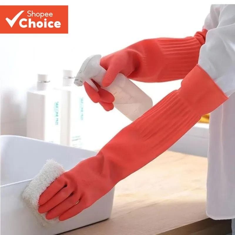 Luvas Longas de Látex para Aquário 45/56cm, Manoplas Protetoras Grossas e À Prova d'Água